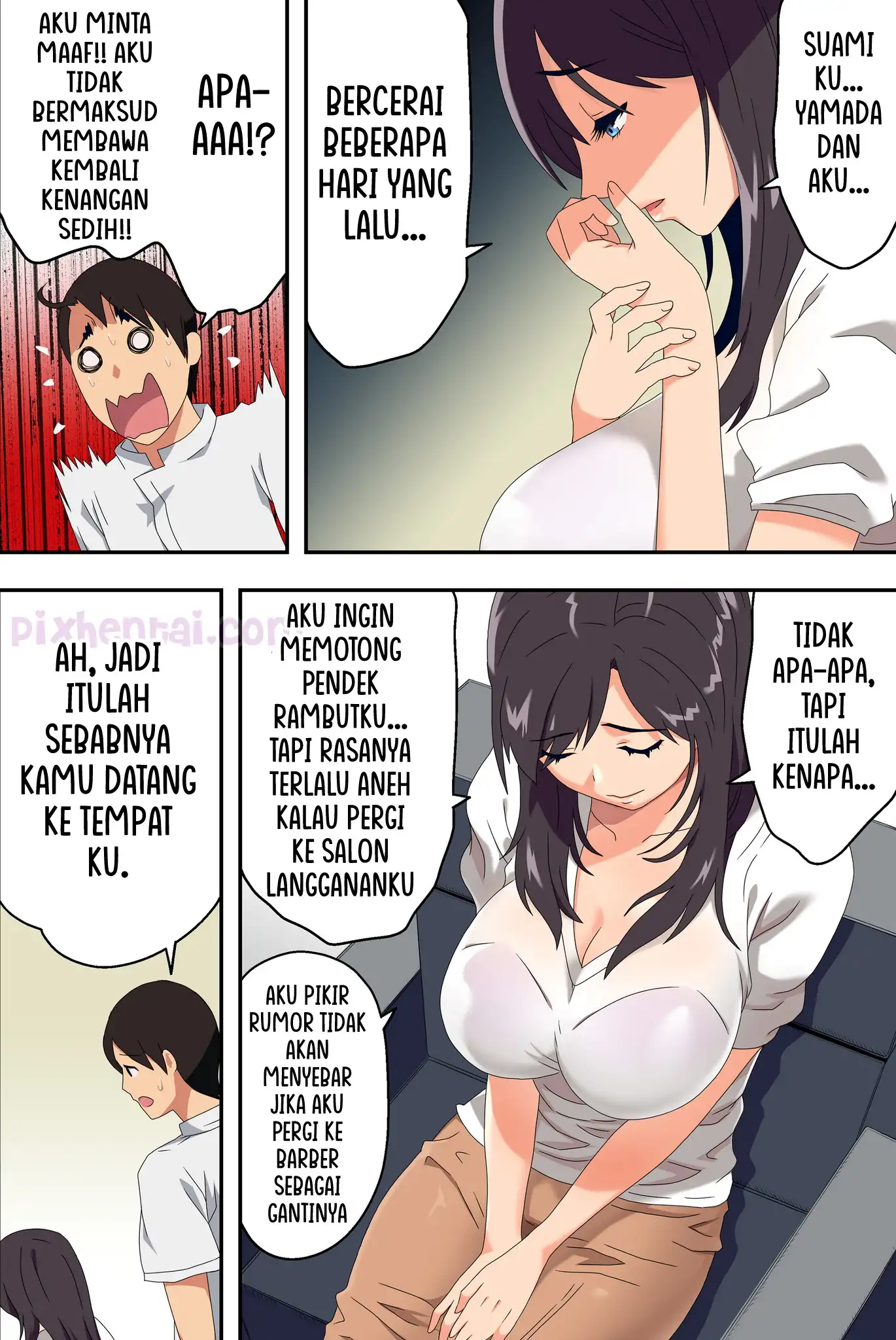 Komik hentai xxx manga sex bokep Barber Shop Fuck Tukang Cukur Rambut Terangsang Body Janda Cantik 16