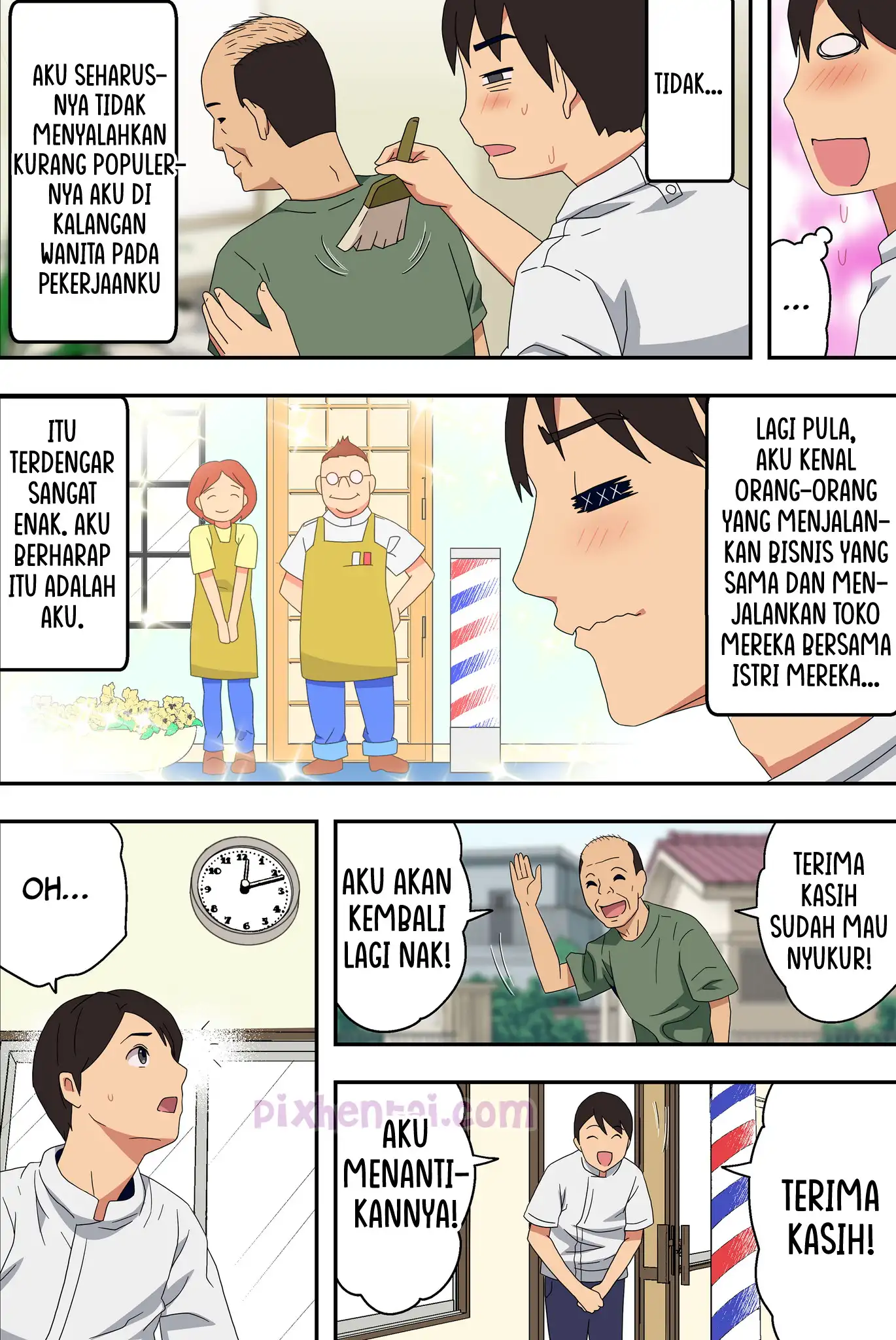 Komik hentai xxx manga sex bokep Barber Shop Fuck Tukang Cukur Rambut Terangsang Body Janda Cantik 5