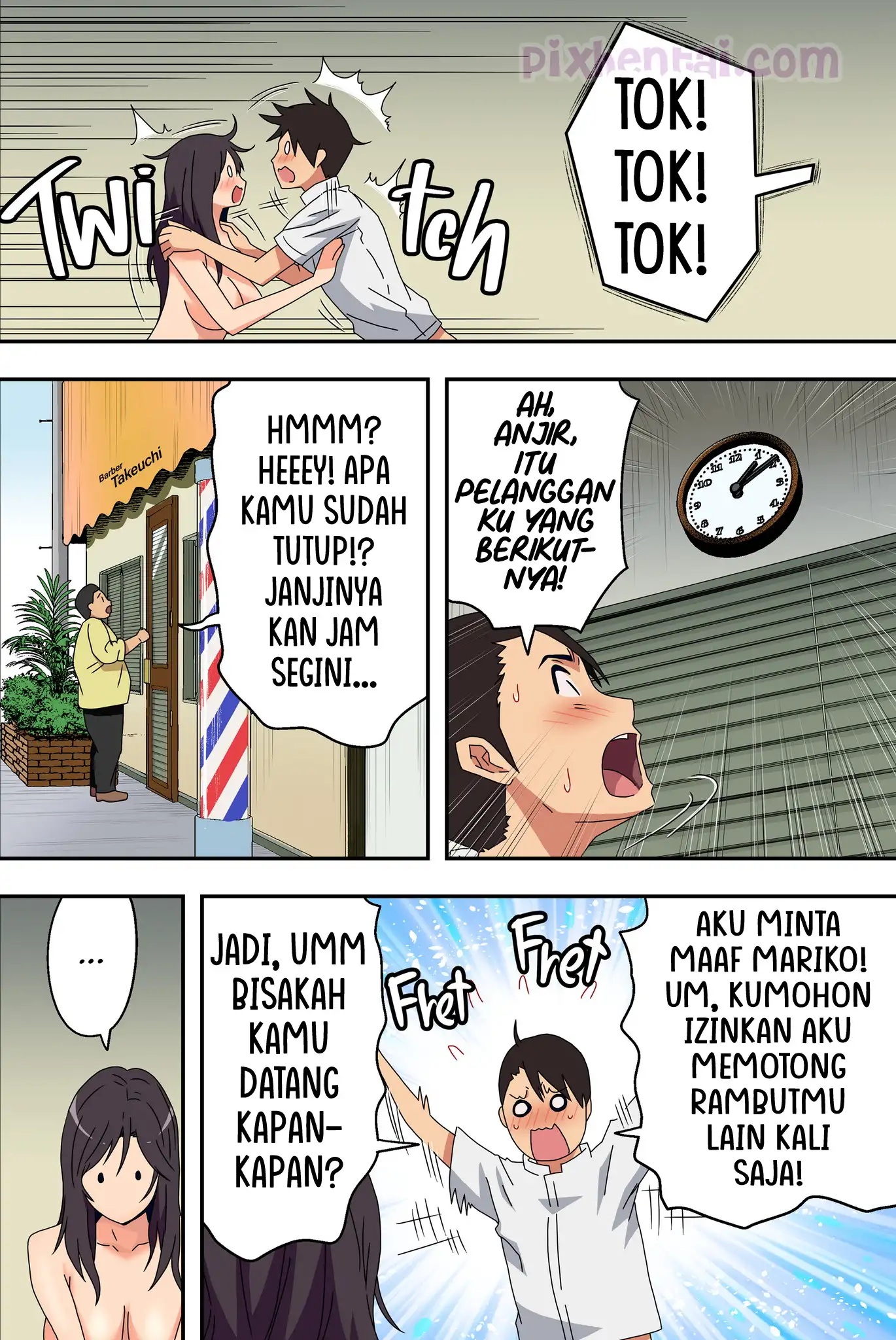 Komik hentai xxx manga sex bokep Barber Shop Fuck Tukang Cukur Rambut Terangsang Body Janda Cantik 61