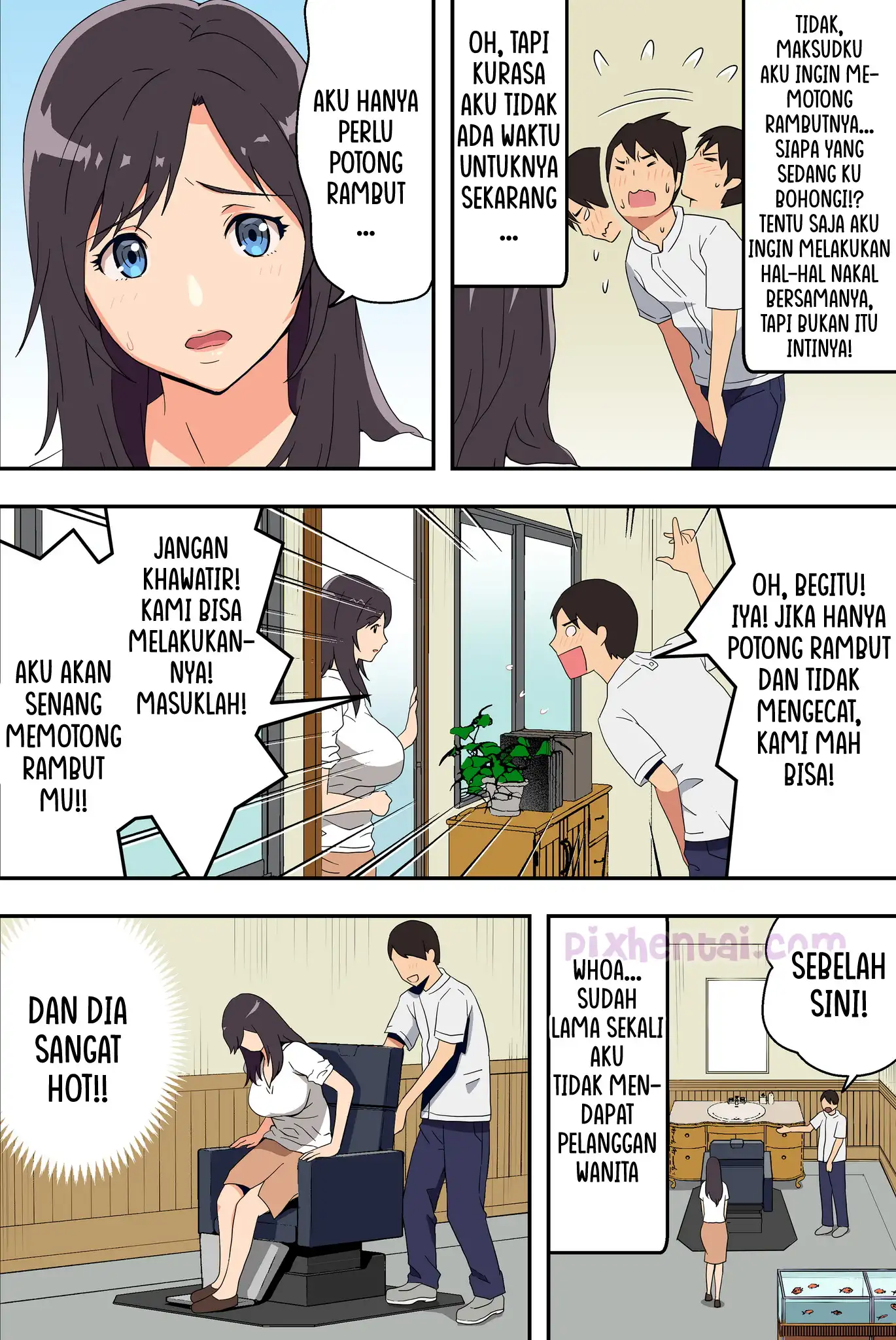 Komik hentai xxx manga sex bokep Barber Shop Fuck Tukang Cukur Rambut Terangsang Body Janda Cantik 9